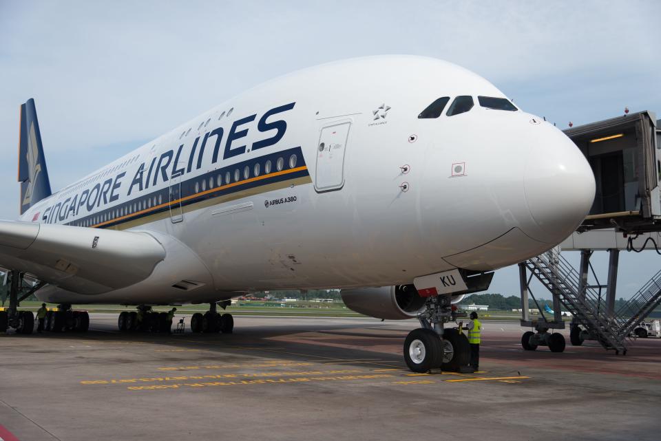 Singapore Airlines Airbus's (SIA) A380 plane. (P: Getty Images)